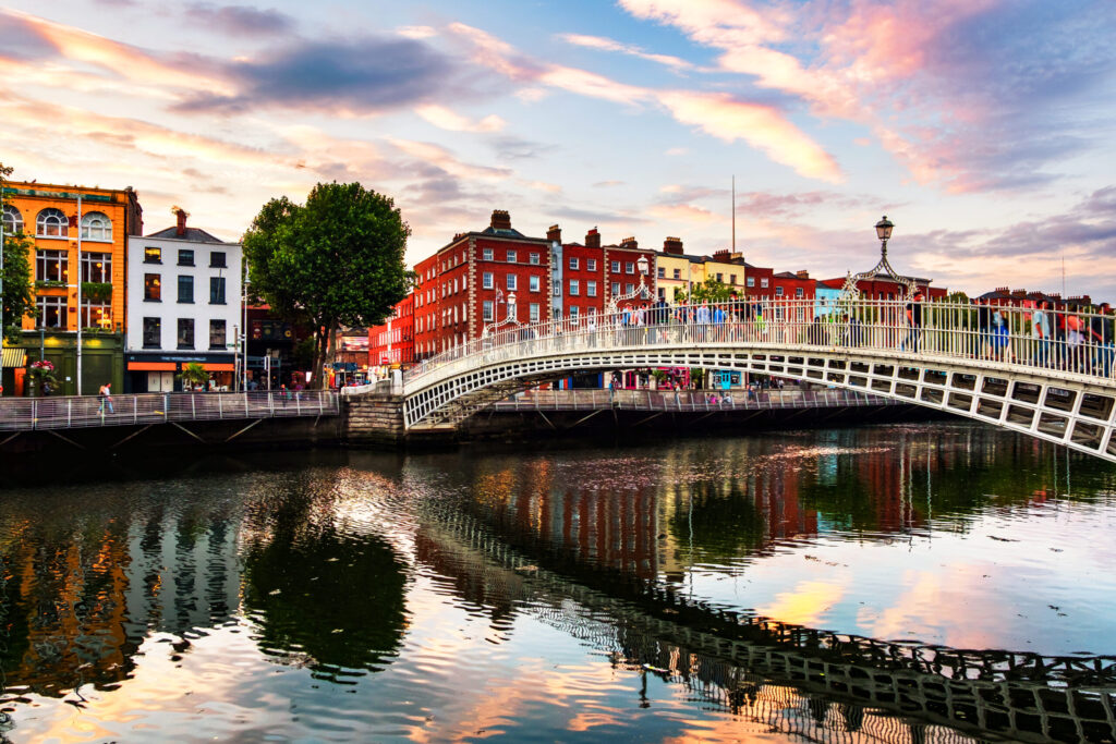 Ha’penny Bridge Dublin near Mercantile Hotel city centre