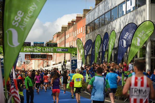 Irish Life Dublin Marathon picture where people are running a marathon